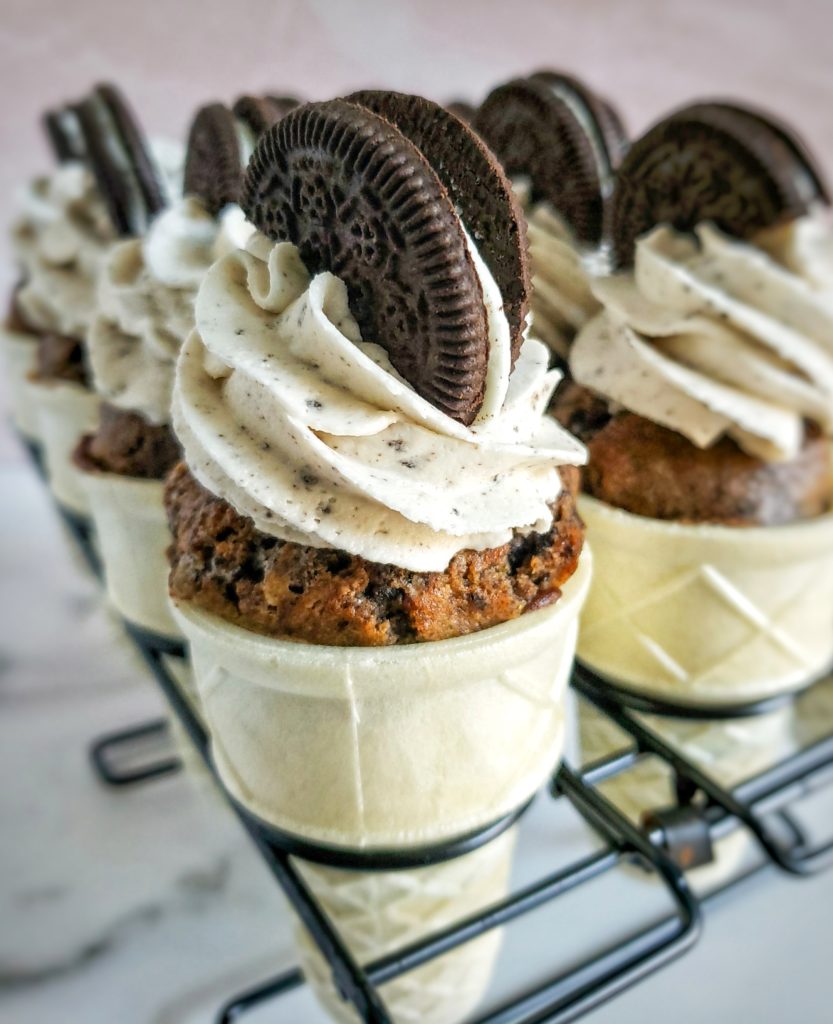 This is how the cookies & cream cupcake cones will look when finished.