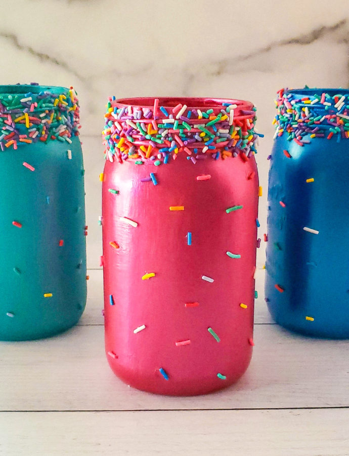 Sprinkle Mason Jar Birthday Candle Holders