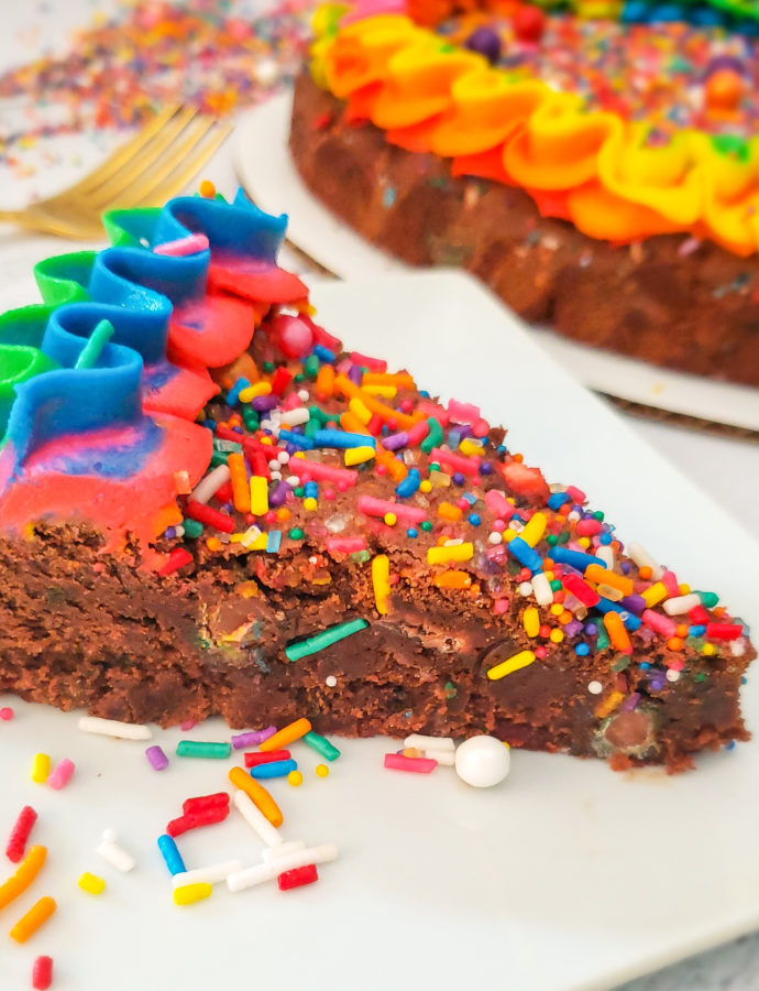 Chocolate Sugar Cookie Rainbow Cake